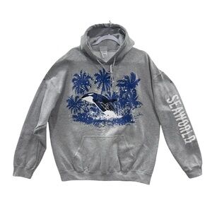 SeaWorld Gray Hoodie with Blue Graphic